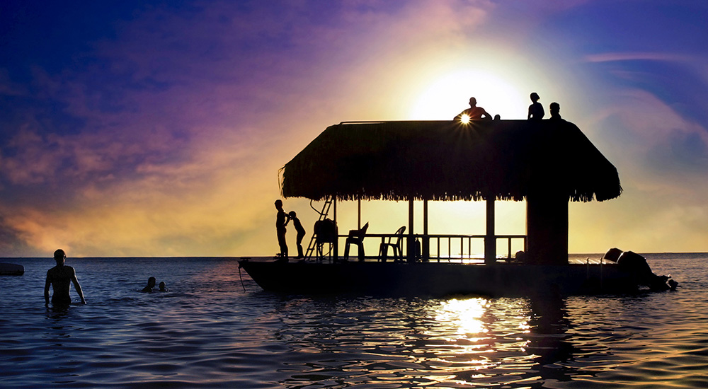 Fijians playing in the water