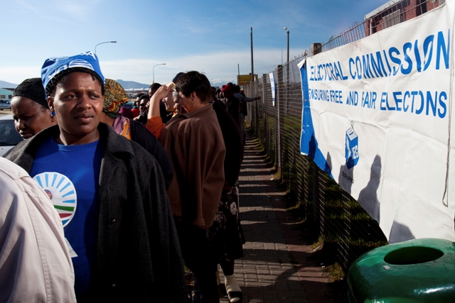 Woman in Democratic Alliance colours