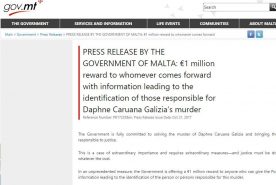 Malta government press release requesting information