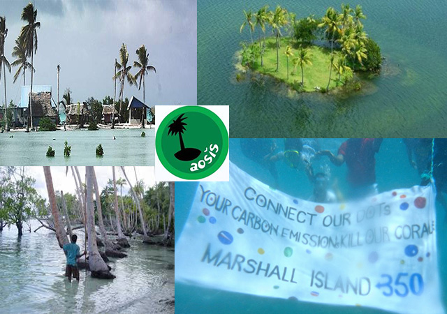 pictures of small island coastlines under threat from AOSIS
