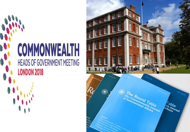 CHOGM 2018 logo, Marlborough House and the Round Table journal