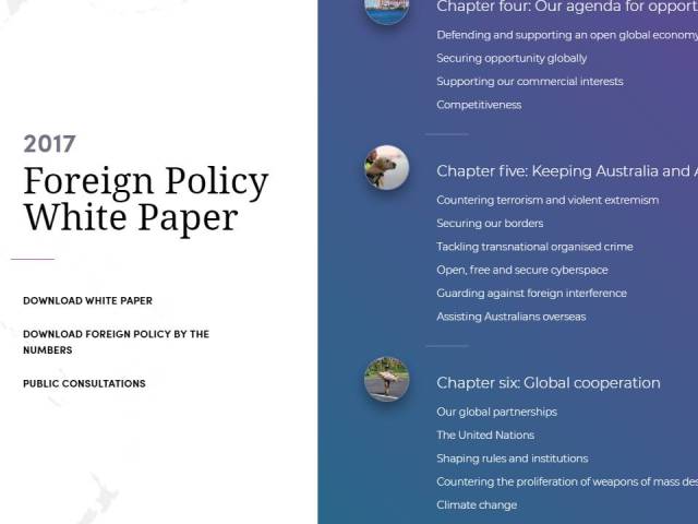 screen grab of the 2017 White Paper on Australian Foreign Policy