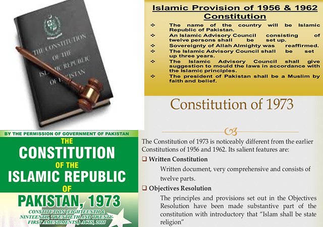 montage of covers of Pakistan Constitution