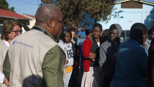 Commonwealth Observer Mission observing people voting in Zimbabwe