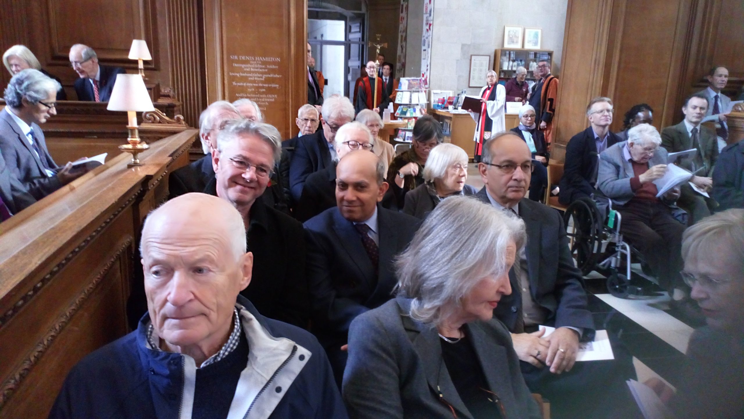 Congregation at Derek Ingram's memorial service