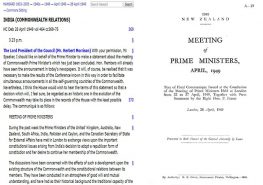 Hansard and New Zealand government announcement of London Declaration