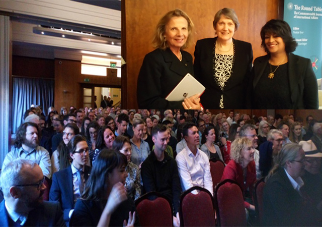 Victoria Schofield, Helen Calrk, Keshini Navaratnam and audience