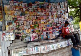 News stand in India