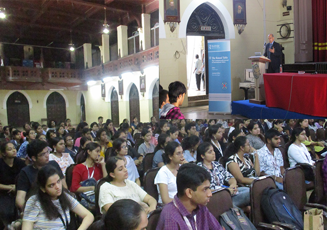 Indian chapter of Round Table and Venkat Iyer delivering lecture