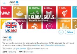 DFID Twitter profile