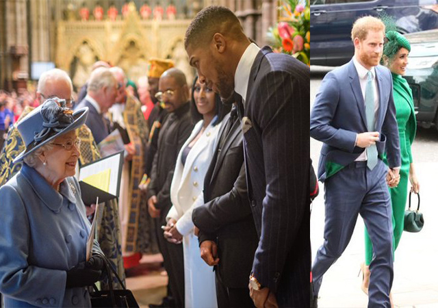 The Queen meets Anthony Joshua, Prince Harry and Meghan at Westminster Abbey
