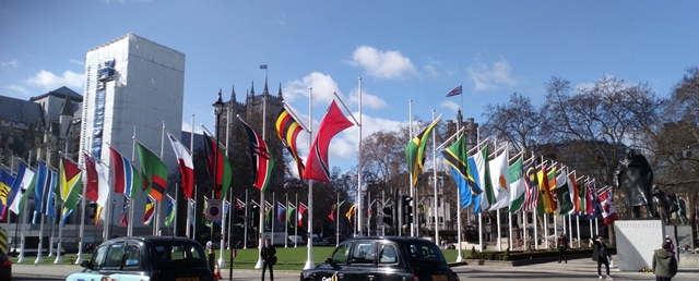 Connecting on Commonwealth Day. photo shows Parliament Square