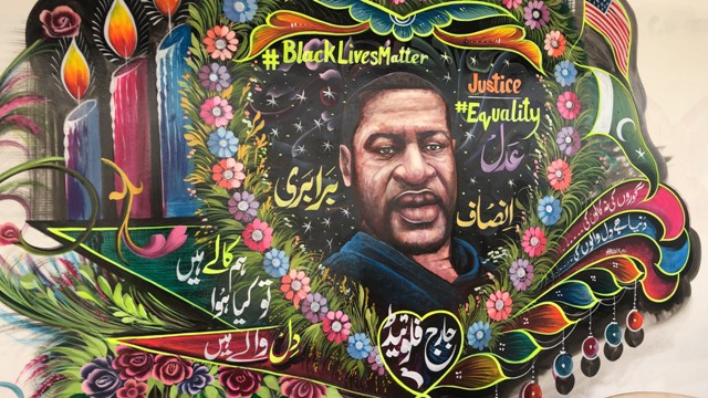 mural of George Floyd in Pakistan