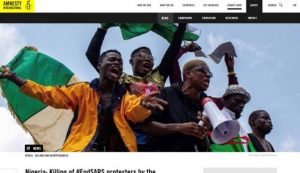 Amnesty International webpage on Nigerian protests