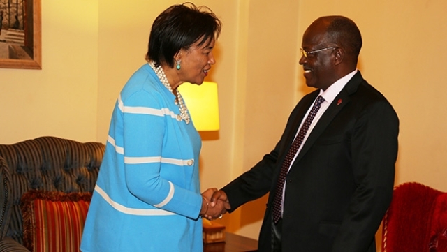 Commonwealth Secretary-General Baroness Patricia Scotland with Tanzanian President John Magufili