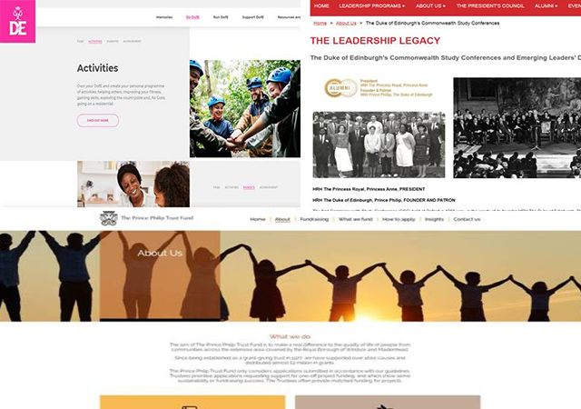 Websites from the Duke of Edinburgh Awards, The Duke of Edinburgh Study Conferences and the Prince Philip Trust.