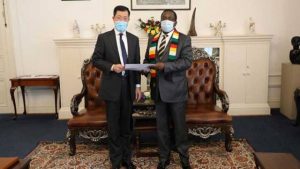 Chinese Ambassador Guo Shaochun paid a visit to President Emmerson Mnangagwa at the State House in Harare