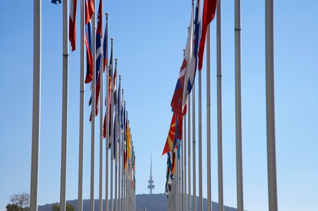 Flags at Australia's Commonwealth Place