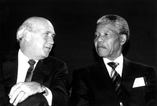 FW de Klerk and Nelson Mandela