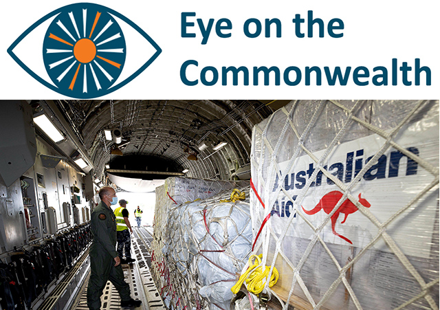 Australian aid being loaded onto a place