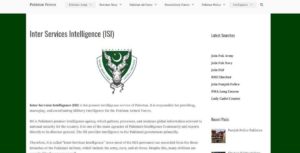 Pakistan's Inter Services Intelligence (ISI) website.