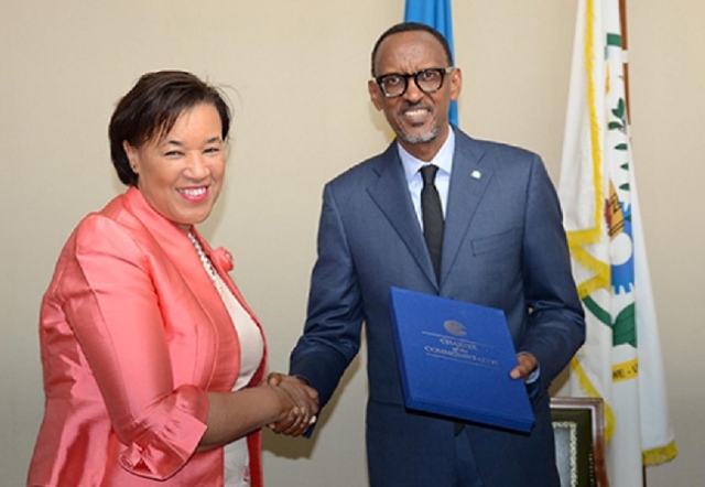 Commonwealth Secretary General Patricia Scotland and President Kagame