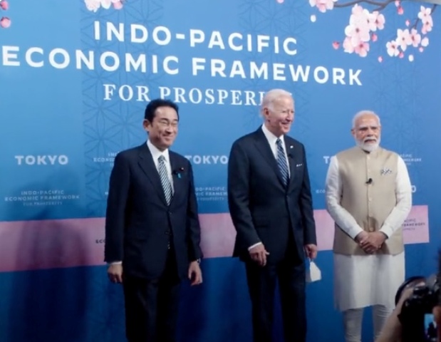 Japan’s Prime Minister Fumio Kishida, President Joe Biden and Prime Minister Narendra Modi