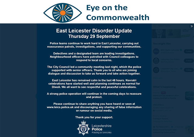 How Leicester’s sectarian clashes became another Hindutva battlefield. Picture: Leicestershire police notice