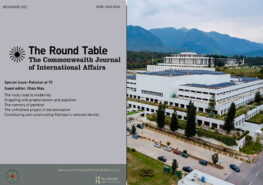 Pakistan at 75: Round Table Journal special edition cover and the Parliament House And National Assembly of Pakistan.