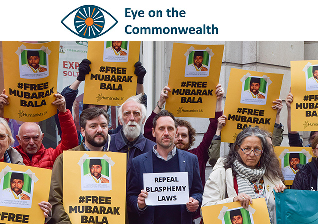 Humanists UK staged a protest outside the Nigeria High Commission in central London calling on the Nigerian government to overturn the conviction of Mubarak Bala, the President of Nigerian Humanist Association, and to repeal blasphemy laws in Nigeria. Mubarak has been sentenced to 24 years in prison for so-called "blasphemous" Facebook posts.