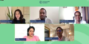 Global finance and climate change - Countdown to COP28. Pictures shows panel speakers on Zoom