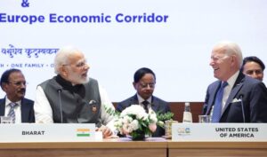 Research Article Engagement sans commitment: A new phase of US-India relations. Photo shows Prime Minister Narendra and President Joe Biden at the Partnership for Global Infrastructure and Investment & India-Middle East-Europe Economics Corridor event during the G20 Summit.