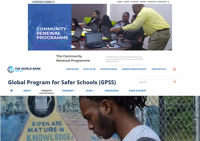 Research Article Jamaica’s transnational violence: When geography matters the most. Photos show websites of Jamaica's Community Renewal Programme and Jamaica Safer Schools Project