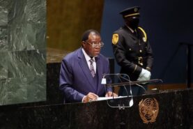 Opinion: Namibia after President Hage Geingob (1941-2024). Photo shows President Hage Geingob at the United Nations General Assembly. in September 2021