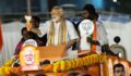 Modi plays the foreign policy card as election voting starts. Photo shows Prime Minister Narendra Modi on a Road show at Pondy Bazaar T.Nagar. He is accompanied by the contestants of South Chennai, Central Chennai and North Chennai.