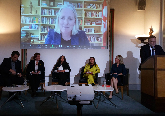 From ‘Climate Barbie’ to “freedom of abuse”: Women in the online spotlight. photo shows panel and keynote speaker