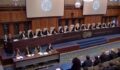 International law, when all else fails. Photo shows ICJ courtroom in South Africa case against Israel.