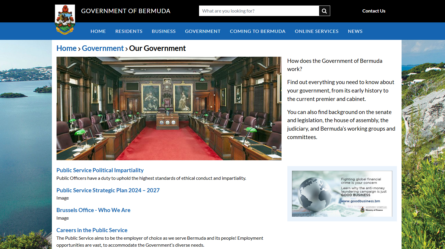 Opinion: Bermuda’s independence referendum – 30 years on. photo shows Bermuda Government website.