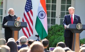 Opinion – India in the age of Trump’s return: strategic autonomy beyond the binary. photo shows President Trump and Prime Minister Modi in the Rose Garden of the White House. in 2017