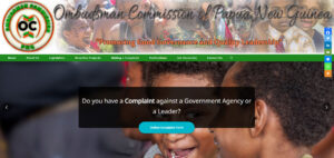 Anti-corruption efforts in Papua New Guinea: A brief 50-year overview. picture shows website of the PNG Ombudsman