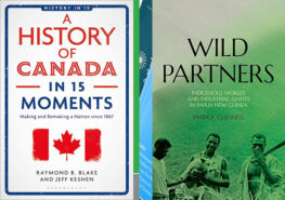 Commonwealth Bookshelf April 2026. pictures shows book and journal covers