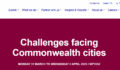 Research Article: Wilton Park and the Commonwealth. picture shows Wilton Park banner for Commonwealth Cities conference