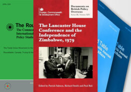 Book Review: The Lancaster House Conference and the Independence of Zimbabwe 1979. picture shows book and journal covers