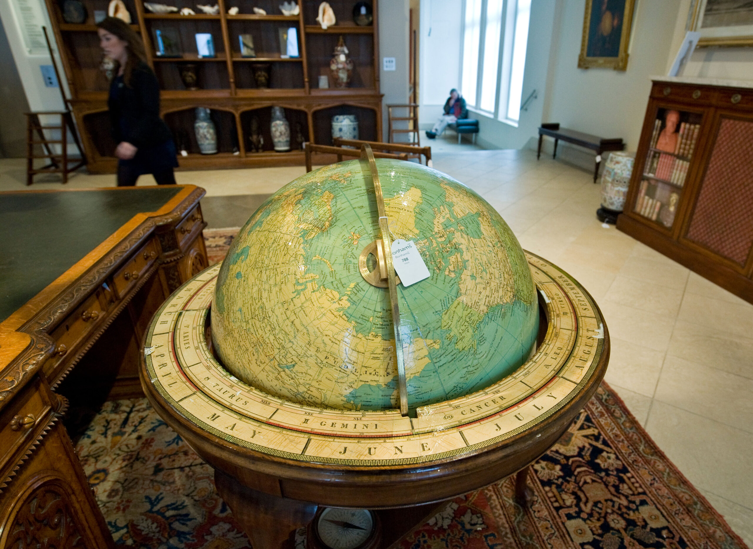 Opinion: ‘Post-Western’ contribution of Indian IR. photo shows A Philips 18 inch Merchant Shippers' globe part of the Bonhams Gentleman's Library sale London UK