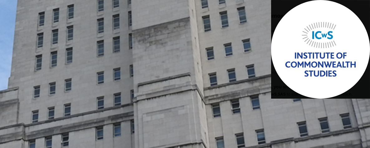 Lecture: The (re)emergence of the (internal) slave trade. photo shows Senate House and Institute logo