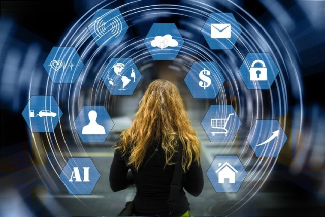 Opinion: Is Artificial Intelligence strengthening or weakening democracy? Reassessing democratic governance in the algorithmic age. photo shows digital symbols