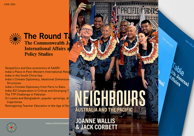 Book Review - Neighbours: Australia and the Pacific. Picture shows book and journal covers