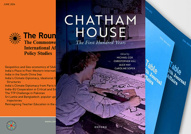 Book Review - Chatham House: The first hundred years. photo shows book and journal covers